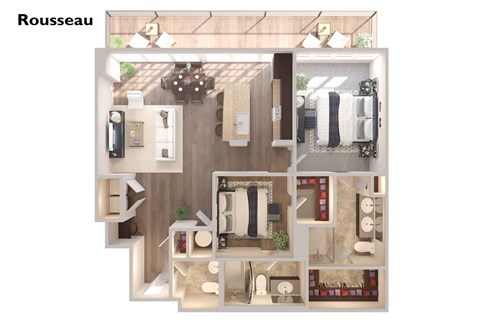Rousseau - 2 Bedroom 2.5 Bath